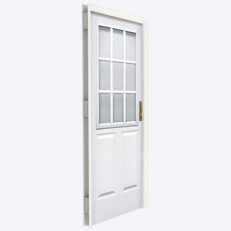 Puerta Americana media reja 80 cm blanca derecha Pavir