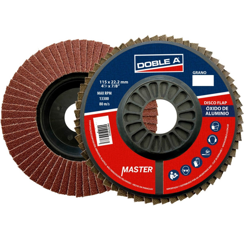 Disco Flap oxido aluminio base plastica 80 115mm Doble A