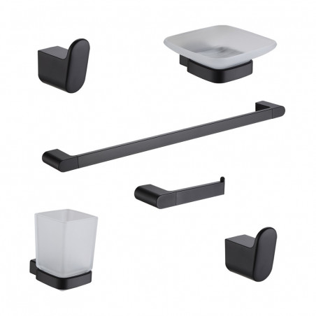 Juego accesorios para baño Linea 16000 Soria black Peirano