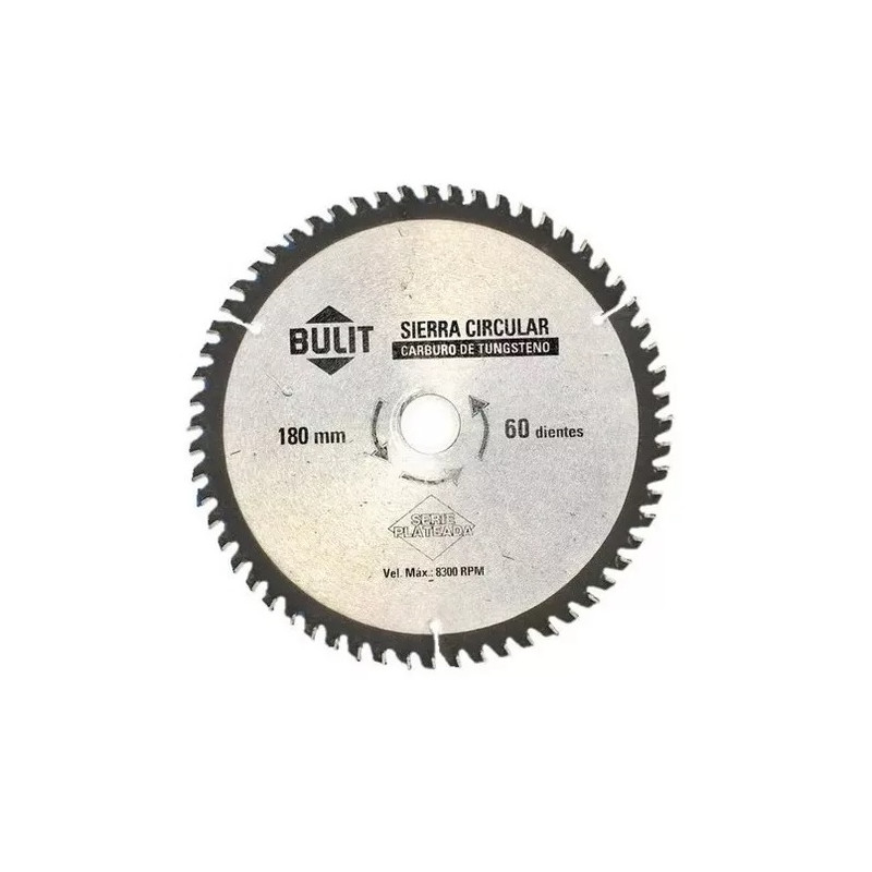 Sierra circular Plateada 180mm 60 dientes