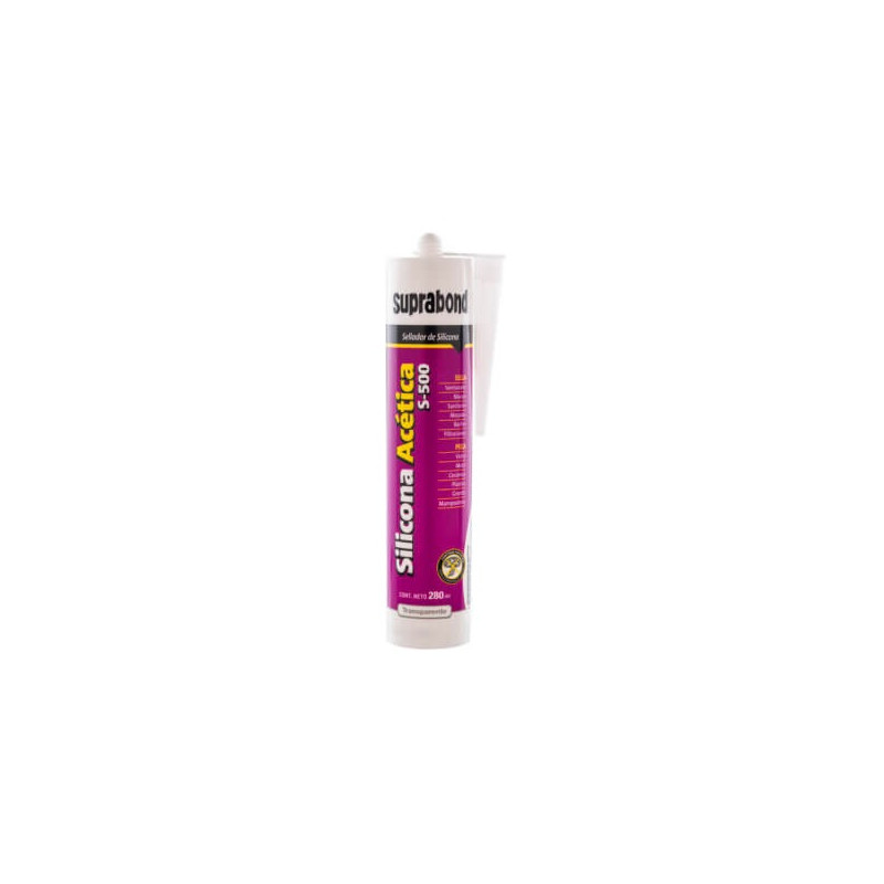 Silicona acetica S-500 transparente 280ml Suprabond