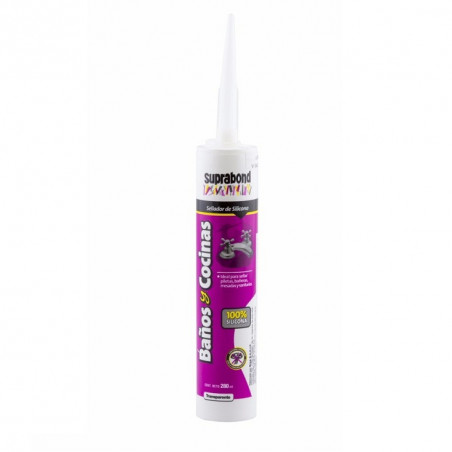 Sellador silicona baños y cocinas blanco 280 ml Suprabond