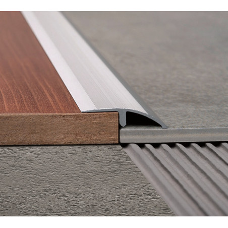 tapa desnivel aluminio 41mm plomo mate Atrim