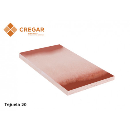 tejuela refractario 229 x 114 x 20mm tonalizado Cregar