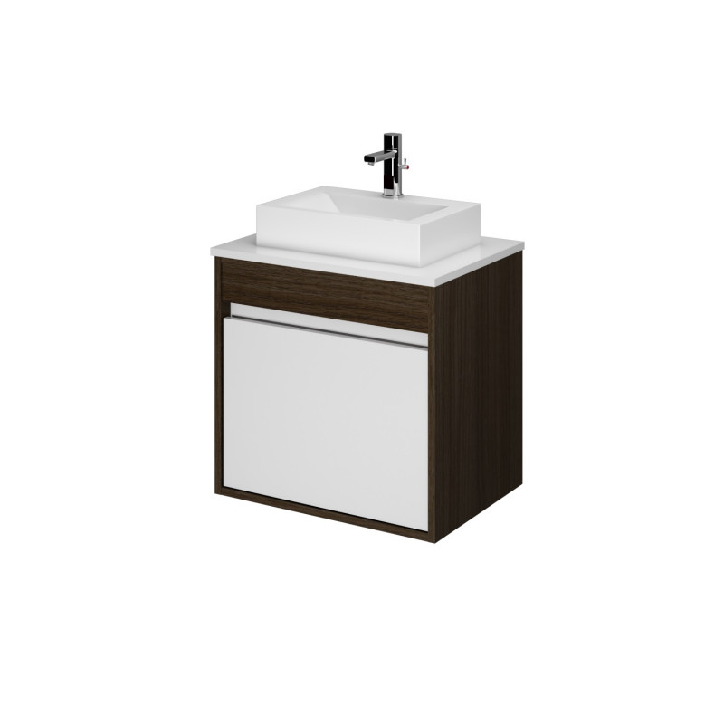 Vanitory colgante 60 cm Desir wengue y blanco Buona