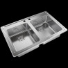 pileta doble Q084 acero inox 304 bicomando Johnson Acero