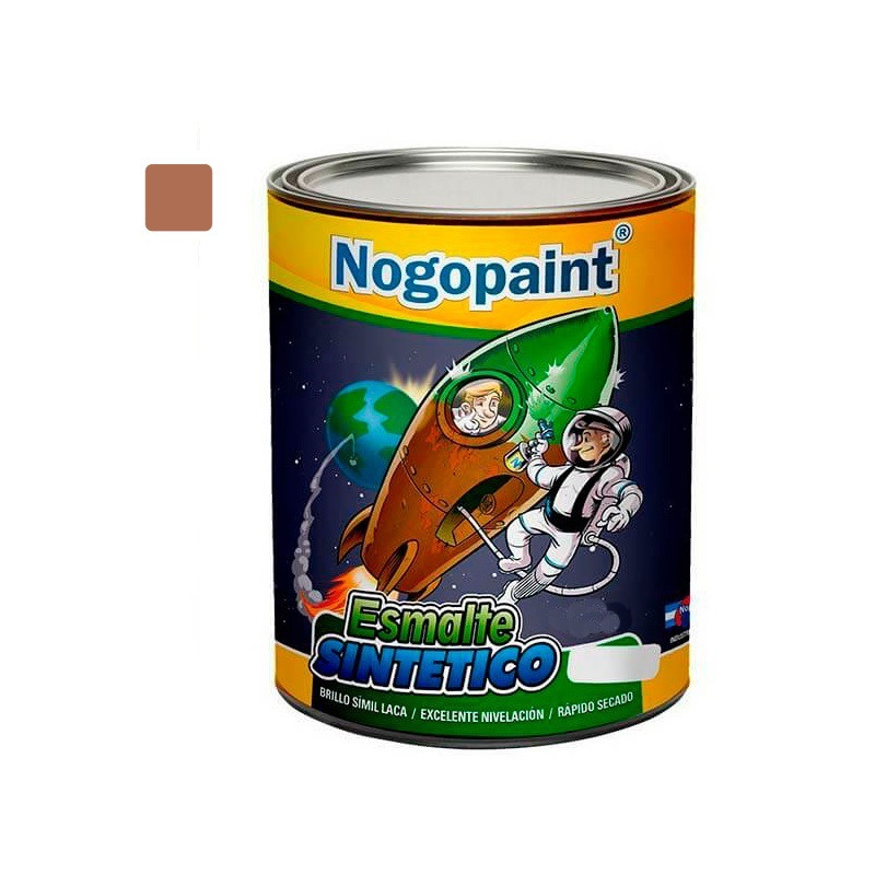 Esmalte sintetico brillante 500cc castaño Nogopaint