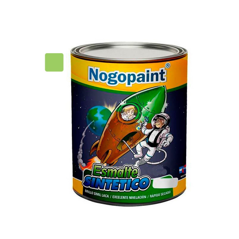 Esmalte sintetico brillante 500cc verde manzana Nogopaint