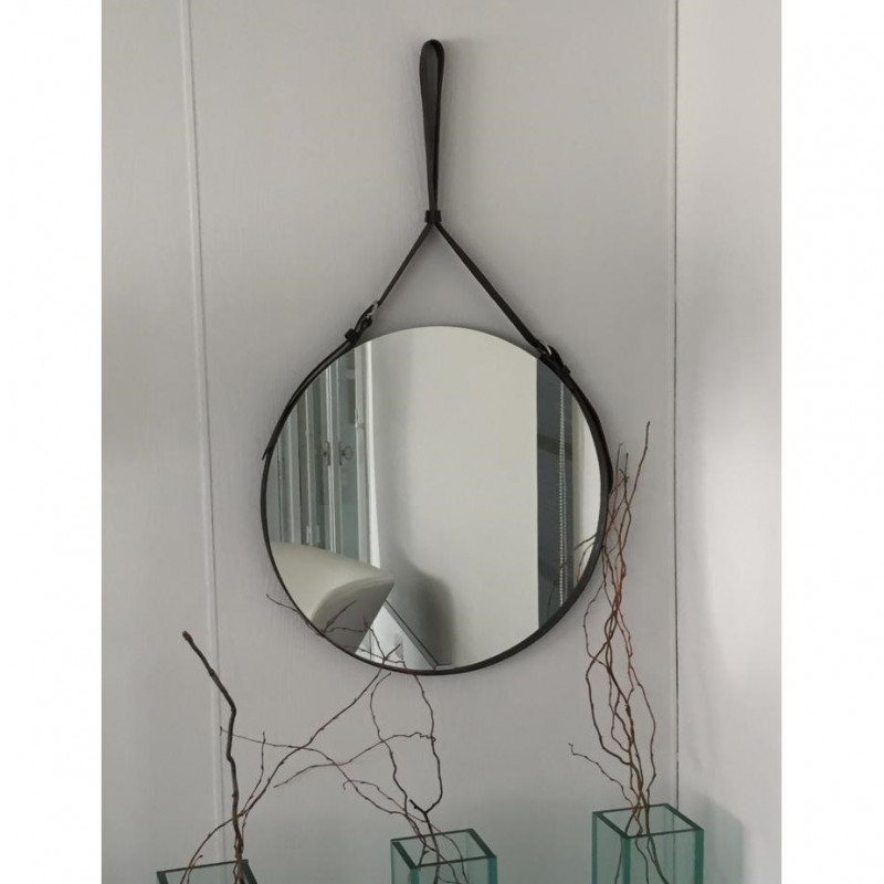 Espejo redondo Belt 47cm chocolate Reflejar