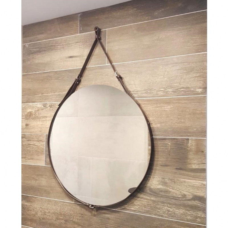 Espejo redondo Belt 67cm chocolate Reflejar