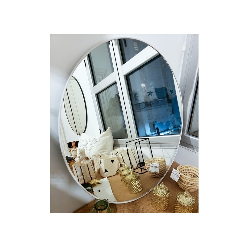 Espejo redondo 60 cm blanco Maja