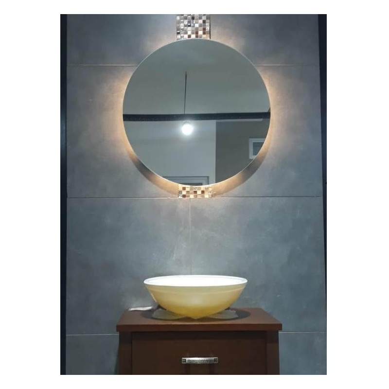 Espejo redondo Sol 67cm luz led indirecta Reflejar