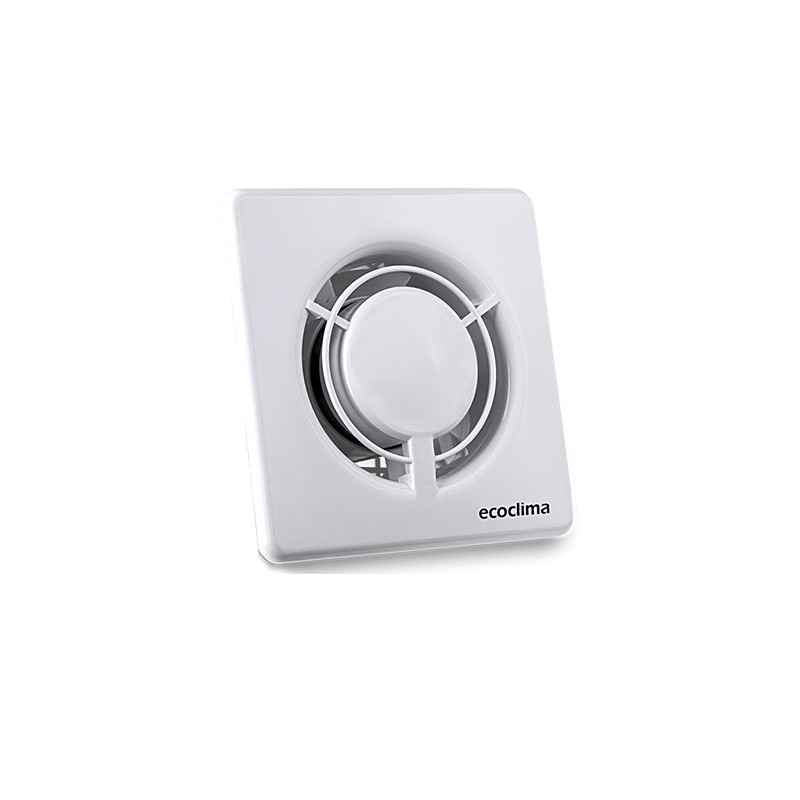 Extractor para baño 15x15cm blanco para caño de 4" Ecoclima