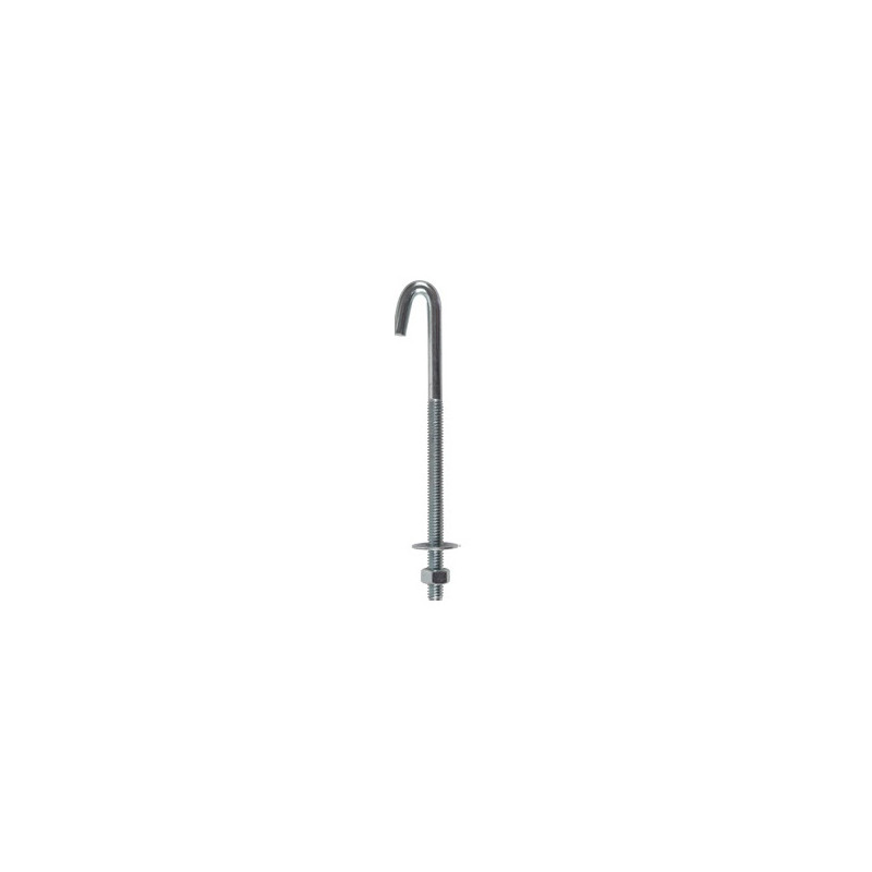 Gancho estira alambre 3/8" x 8 cm con tuerca galvanizado