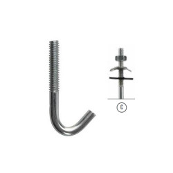 Gancho para techo baston 1/4" x 9 cm con accesorios