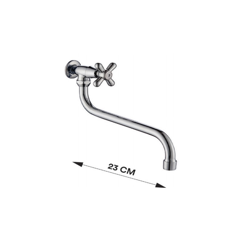 Griferia de pared 1 agua pico bajo S TGPlast
