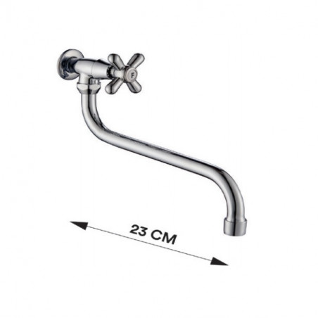 Griferia de pared 1 agua pico bajo S TGPlast