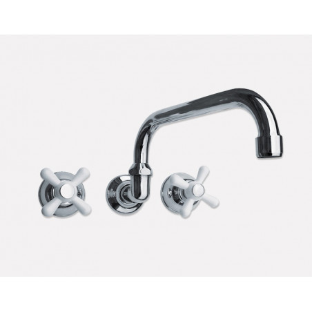 Griferia para cocina de pared blanco cromo Ares