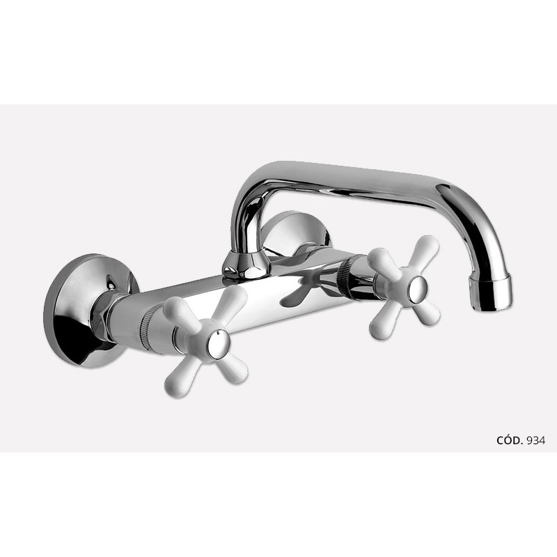 Griferia para cocina de pared exterior Ares blanco Peirano