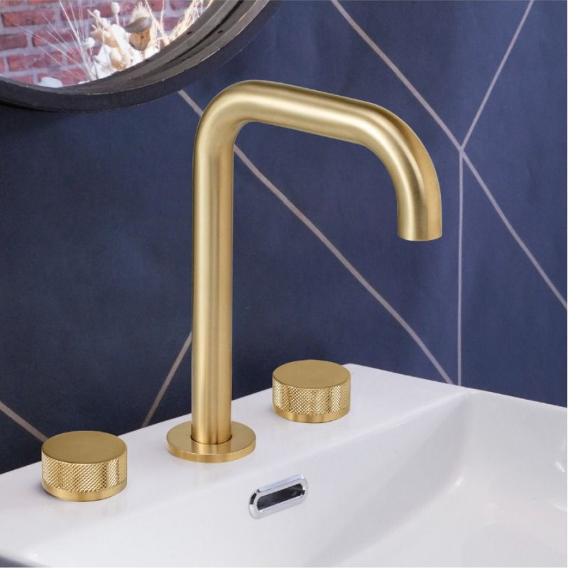 griferia para lavatorio fabric gold Peirano