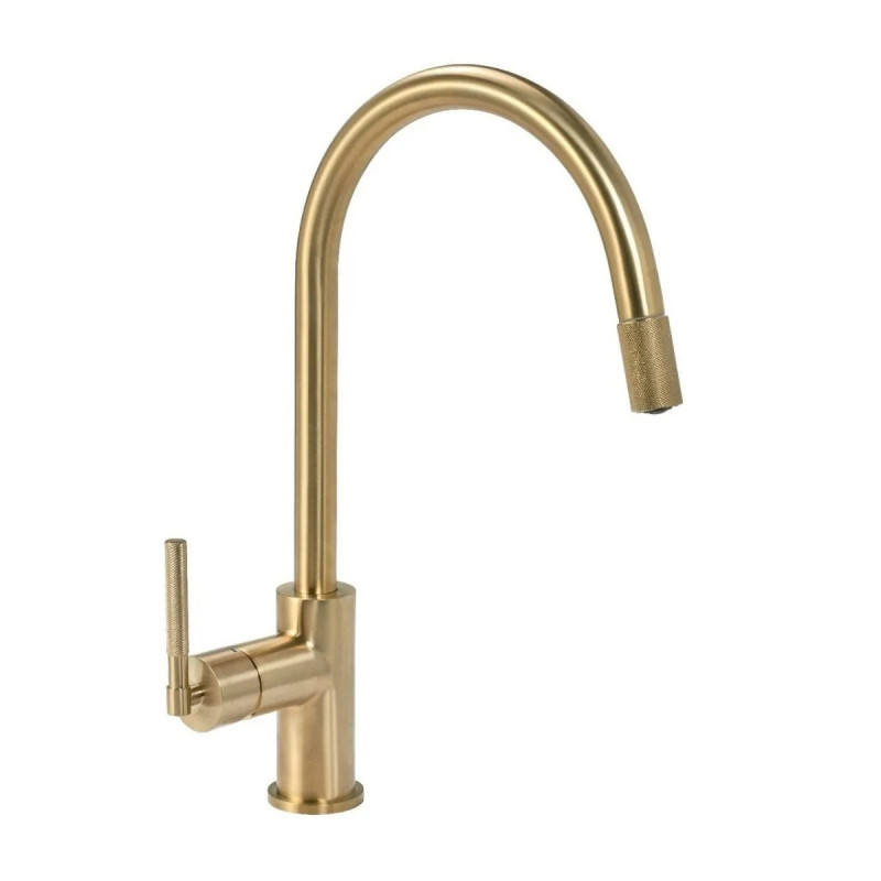 Griferia monocomando para cocina Fabric gold Peirano