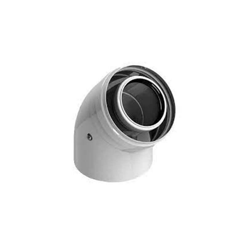 Kit codo coaxial 45º macho hembra 60/100 Peisa