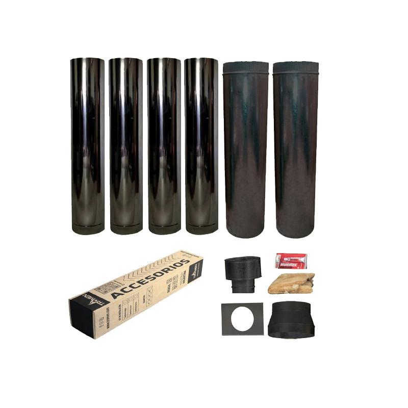 Kit instalacion de techo 8" enlozado negro