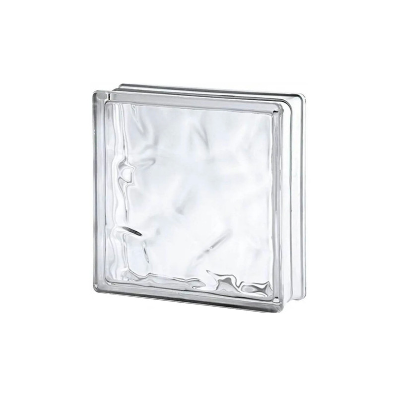 Ladrillo de vidrio tipo nube transparente 19x19x8 cm