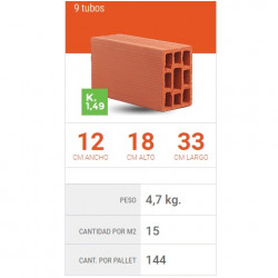Ladrillo ceramico hueco...