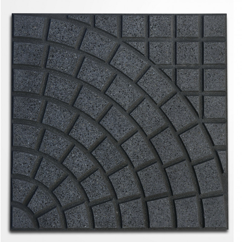 M2 baldosa pulida 40 x 40cm adoquin curvo negro con negro