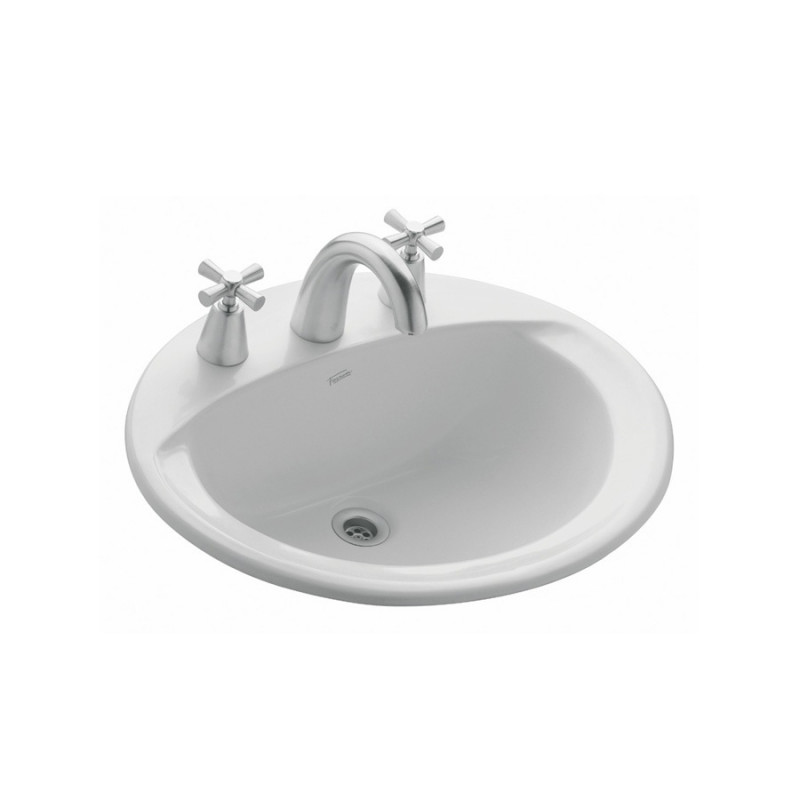 Bacha sobre mesada 3 agujeros Oval LO8F blanco Ferrum
