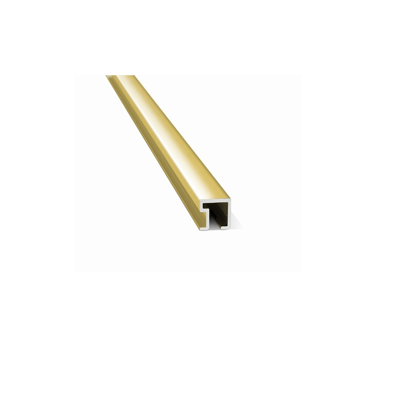 Listello cuadrado 9 x 9mm aluminio oro brillante Atrim