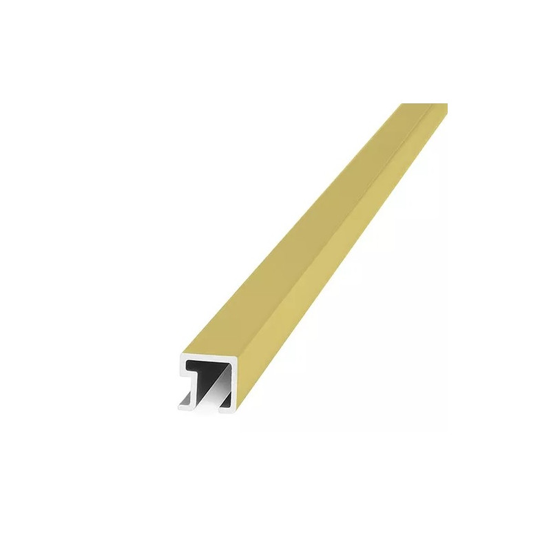Listello cuadrado 9 x 9mm aluminio oro mate Atrim