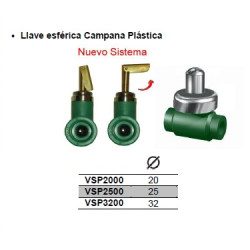 llave esferica 25mm campana...