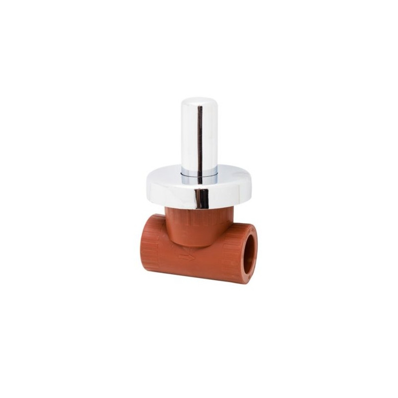 Llave de paso termofusion 1" capuchon cromado