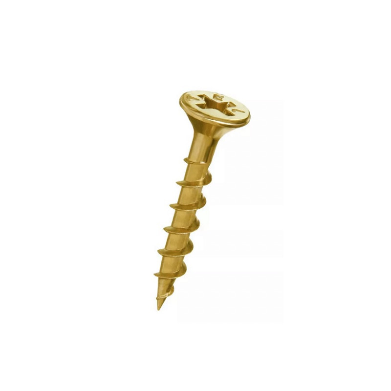 Tornillo Fix para madera 8 x 2 1/2" dorado