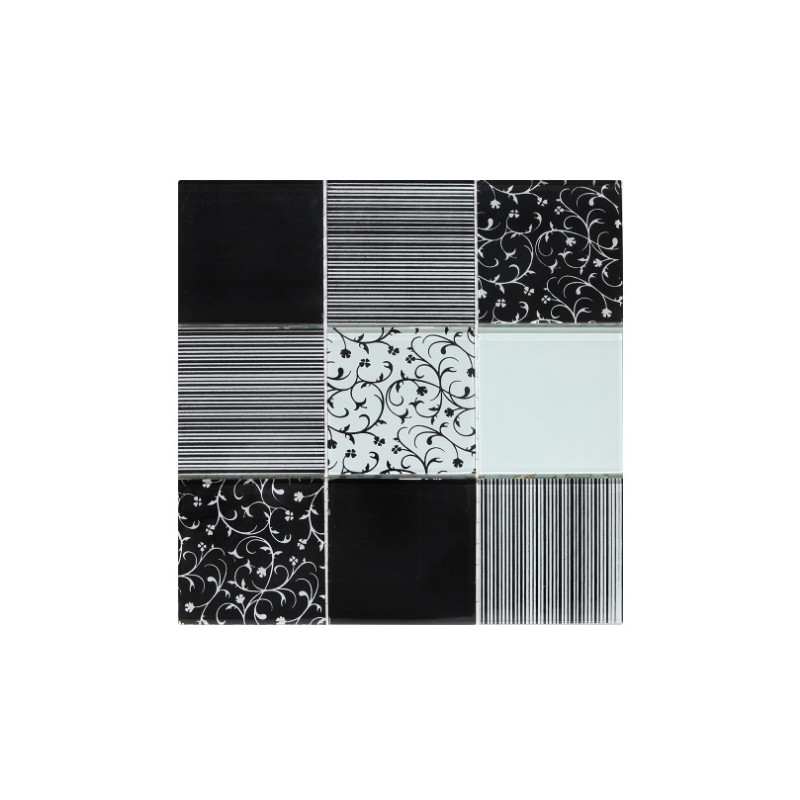 Malla de vidrio Alcora Negro 30 x 30cm Krystales