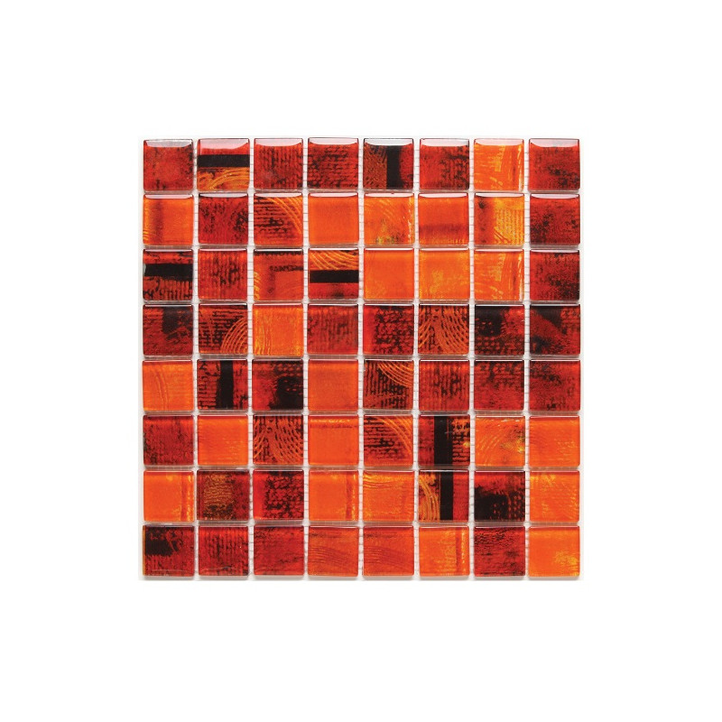 Malla de vidrio Prana Fuego 30 x 30cm Krystales