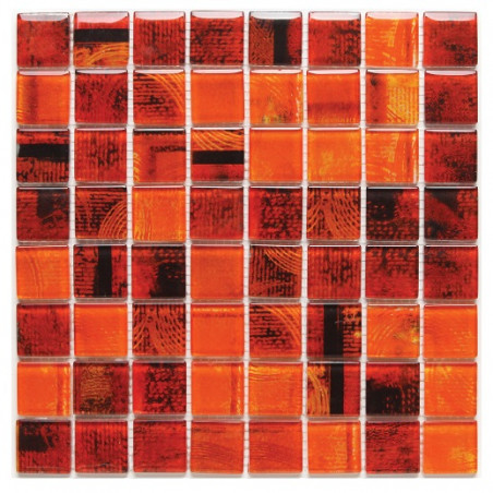 Malla de vidrio Prana Fuego 30 x 30cm Krystales