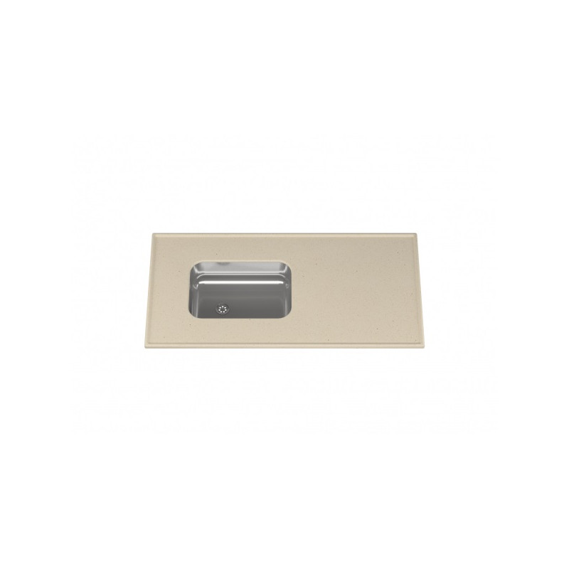 Mesada MS 120x60 cm bacha acero inox sin zocalo beige
