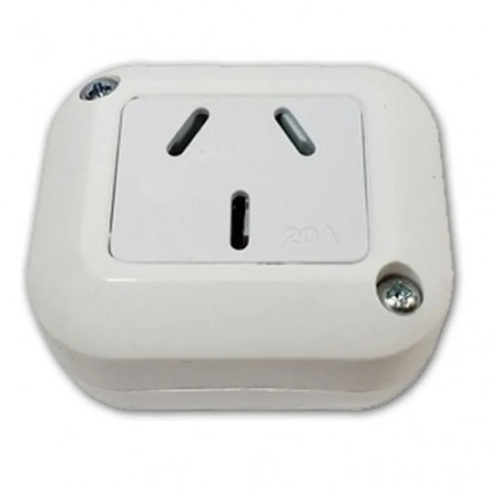 Modulo exterior 1 toma 20A blanco