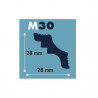 Moldura poliestireno M30 28x28 mm tira 2 mts