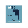 Moldura poliestireno M33 19x32 mm tira 2 mts