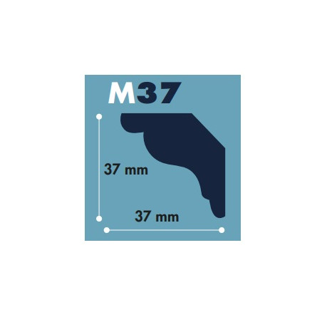 Moldura poliestireno M37 37x37 mm tira 2 mts