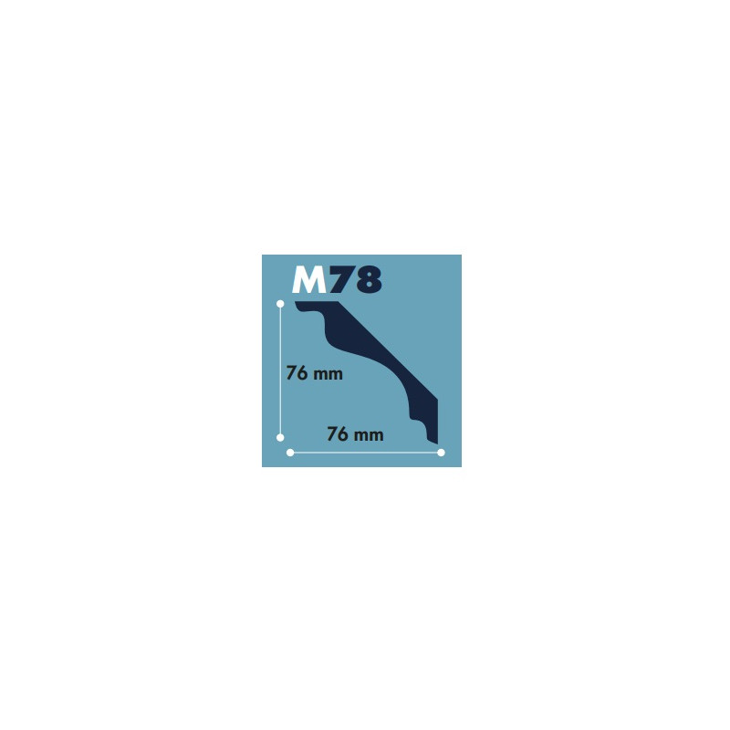Moldura poliestireno M78 76x76 mm tira 2 mts