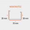 Montante 69 x 35mm 2.6mts para construccion en seco