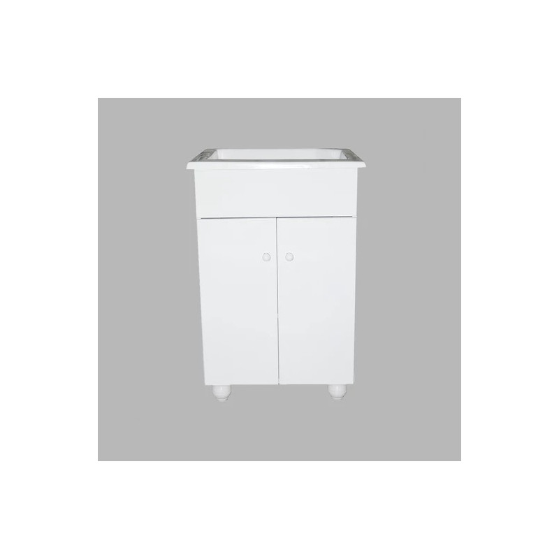 Mueble laqueado blanco para lavadero con bacha 50cm IG