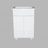 Mueble laqueado blanco para lavadero con bacha 50cm IG