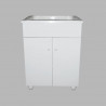 Mueble laqueado blanco para lavadero con bacha 60cm IG
