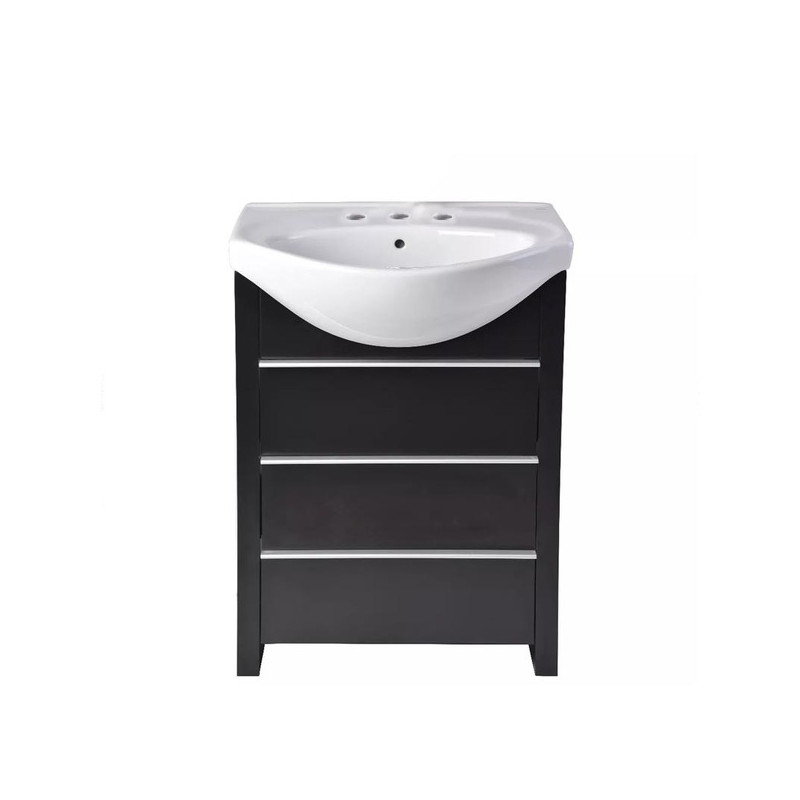 Mueble 60cm wengue y lavatorio 3 agujeros Mahler Roca